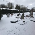 Snowy graveyard