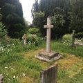 Cross in graveyard, summer