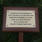 WWII VJ Day commemoration plaque