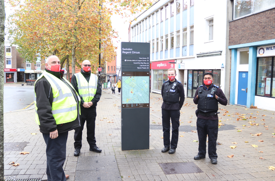 Swindon's covid safety marshals and Police Community Support Officers (PCSOs)