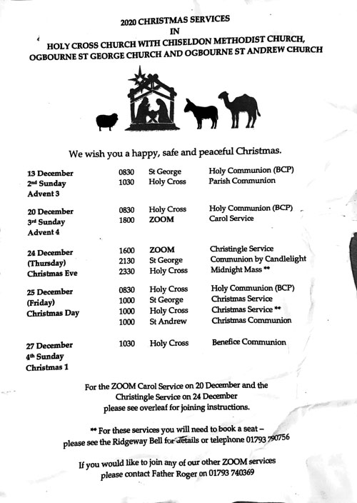 Details of Christmas Services 2020 Chiseldon - 1