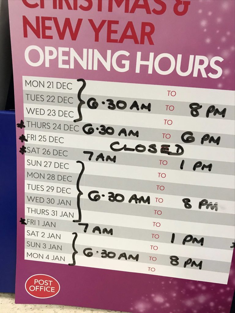 Spar shop Christmas opening times