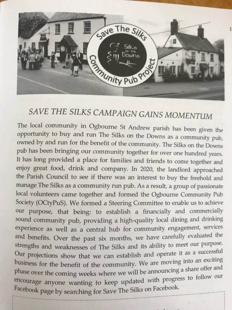 Save the Silks community pub project