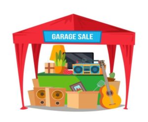 Clipart of a garage sale