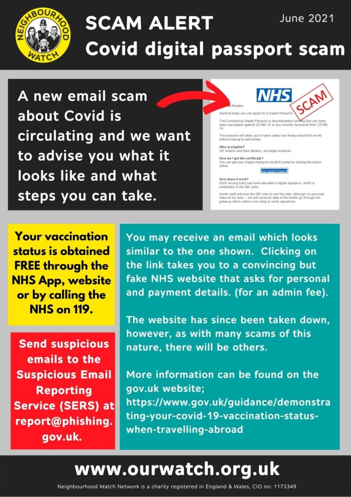 COVID scam email poster