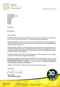 Wilts air ambulance letter