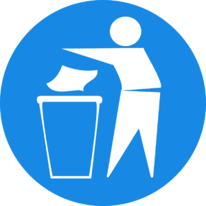 Litter in bin icon