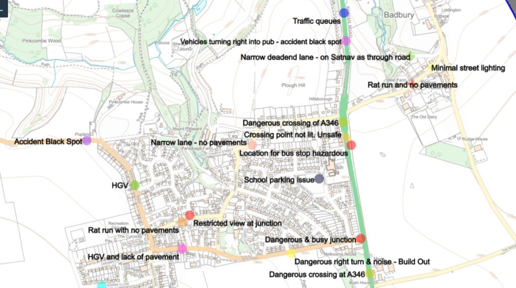 Chiseldon & Badbury area map