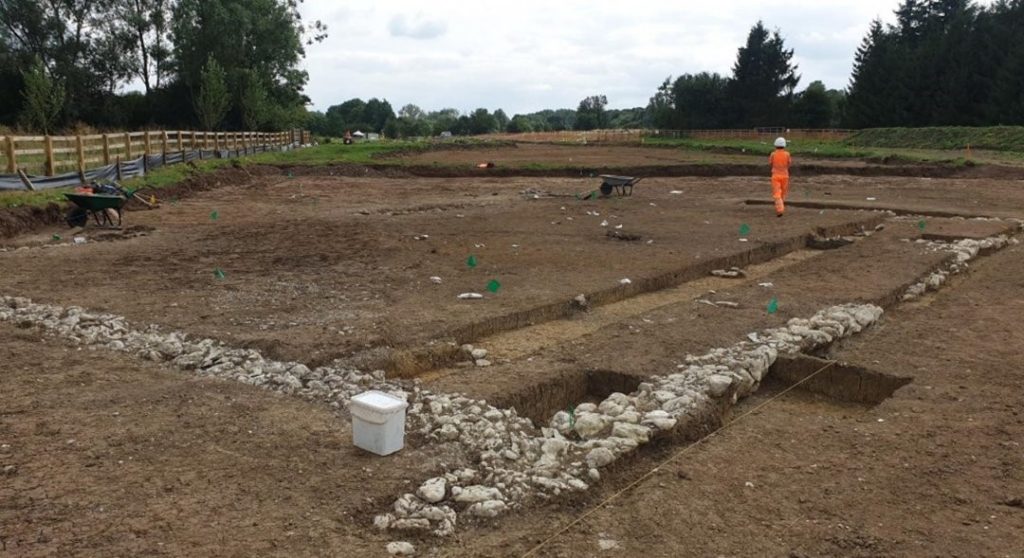 Remains of a rectangular structure at the Southern Connector Road