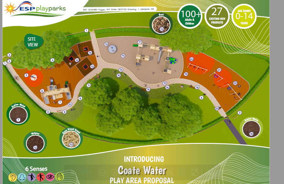 artist’s impressions of the equipment, which will be used in the new facility at Coates Water Park