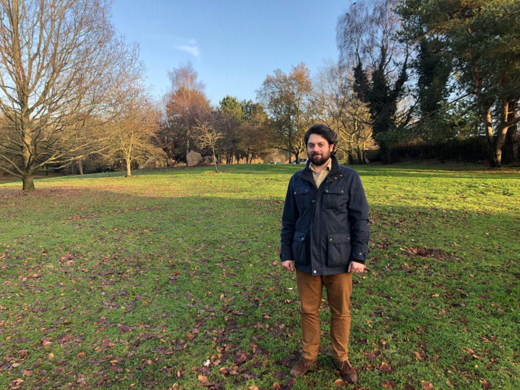 : Councillor Matty Courtliff, Cabinet Member for Culture, Heritage, Leisure and Town Centre Experience, pictured at the site of the new play park 