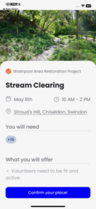 Screenshot with details of stream clearance