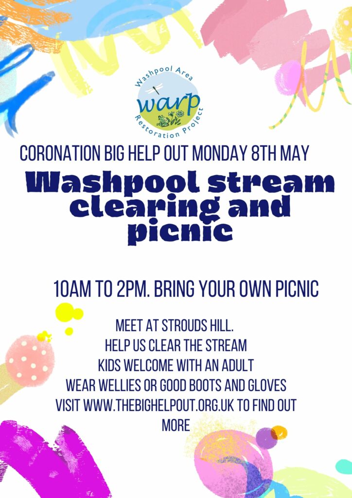 Poster for Washpool group advertising 8th May event