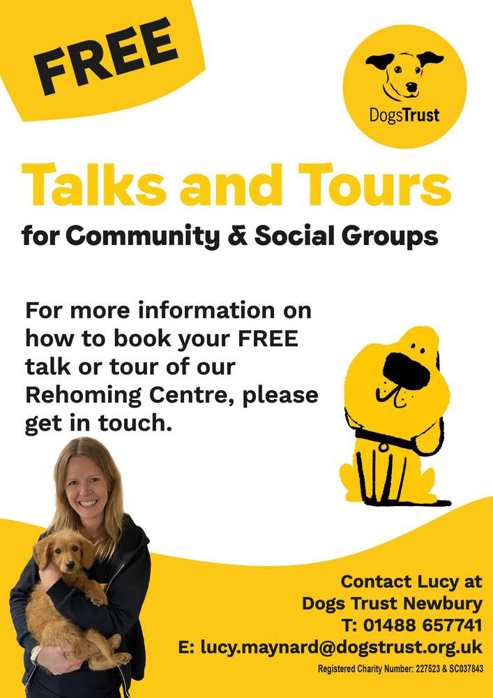 Dogs Trust poster- tour of rehoming centre