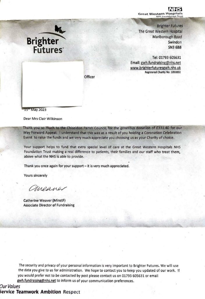 Scan of letter