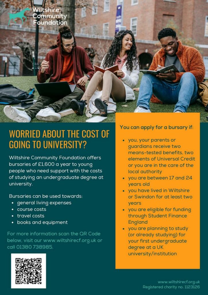 Poster with information on university bursaries